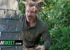 Nature documentary - the total bush american girl is grasped in the florida swamps and pounded hard