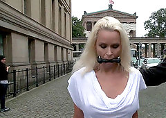 huge-boobed German milf plowed in public places
