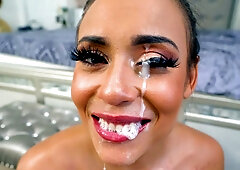 Carmela Clutch gets fucked and facialed by Brick Cummings