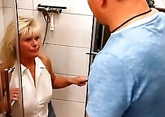 German mature Housewife fucks younger guy and caught from husband