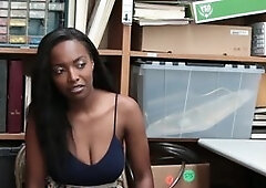 Stunningly hot sexy ebony shoplifter babe Daya Knight gets fucked by a mall LP officer