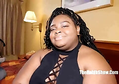 Super-Naughty African PLUMPER is wringing her hooters in front of a dude she wants to poke