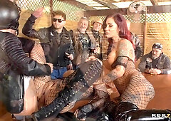 Biker Babes From Berlin: Public Biker Threesome with Jordi El Nino Polla, Mia Blow, Ria Red
