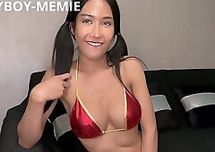 Teasing Asian trans performer in adult show