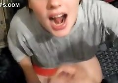 Crazy private busty, facial cumshot, brunette porn scene