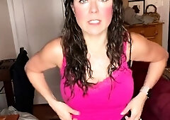 Cute curly brunette solo webcam masturbation