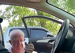 cruising grandpa lends a helping hand in public