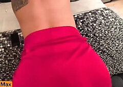 SCREWING IN DOGGYSTYLE POSITION IN A RED SATIN SUIT????Zoe and Max????