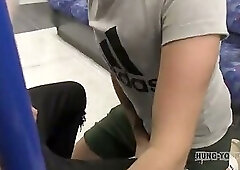 Extremely highrisk sex live on busy London underground train(HYB)
