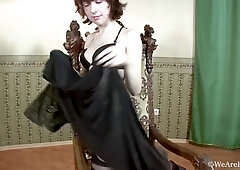 Hairy amateur slut Miki - Lingerie Stockings Pleasure - Hairy