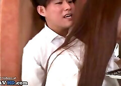 Asian gracious teen with splendid big tits has sex