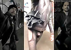 Hot Rainy Walk (garters and Bulge Meggings)