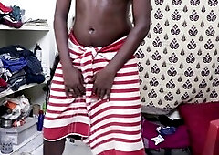 Black oily dick, oily black massage, handjob