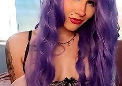 Amateur webcam slut shows tit on cam