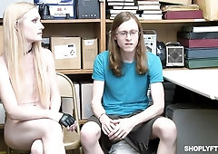 Spicy blonde chick Emma Starletto nicely fucked in the office