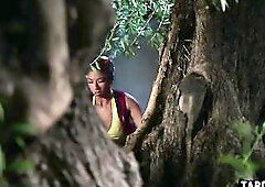 Futanari hybrid elves screw lost backpacker Ameena Green jointly