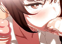 Kobeni sucks two dicks hard and soaks in sperm