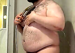Chub showering in Poland