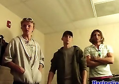 Pledging college student takes cum in mouth