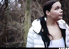 Obese big beautiful woman Comics Servitude - All Natural Large Breasts Cutie Lost in The Woods Gets double penetration & Cumflation Creampie