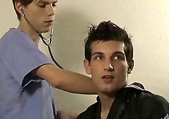 Young doctor sucks his patient long cock and rides him