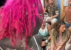 BTS Photoshoot Gone Wild 4 Naughty Girls Share & Worship the Cameraman's Cock