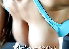 Lisa Ann workout is giving a youthful guy a hard wang - PureMature