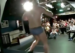 Athletic strippers getting blowjobs