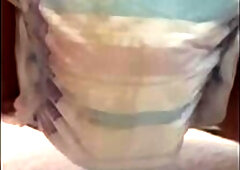 Teen floods pullup diaper