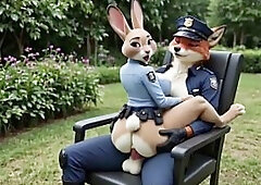 Yiff Zootopia: Judy Hopps and Nick Wilde - Cunning Fox Screws Bunny after work
