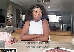 Her parents preached every Sunday... this BUSTY EBONY TEEN snuck out and SUCKED my dick for America