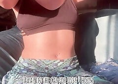 Nessa Ryans unwinds from a solo roadtrip with a sex-toy-merely climax