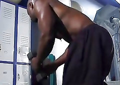 Beefy Black Guy Whacking Off