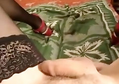 Amateur CD slut plays with dildo and cums handsfree