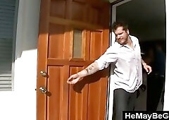 Horny as hell man slut tries to start seducing a straight client