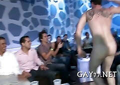 Boy sucking stripper at party