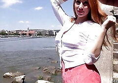 GERMAN SCOUT - GINGER ANGEL KIARA LORD WITH LARGE TITTIES AND BUSHY PICKUP AND SCREW AT STREET CASTING - Das komplette Clip, alle Infos und Direkt-Kon