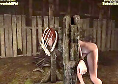 Female Shepard Mass Effect three drilled roughly by Biggest Alien weenie CG porn