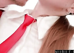 Stressed Coworker Olivia Sparkle Groans "Screw My Trickling Moist Twat Hard And Creampie Me"