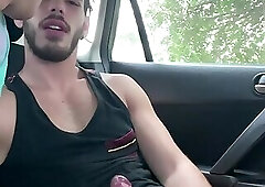 Hot Guys Masturbate In Car