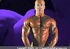 Tom Lord Flexing Posing and Jacking Off w/Brown Liquid Dripping Down His Body