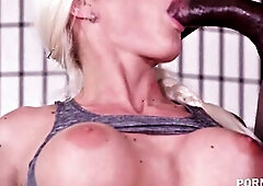 FREE Scene - Breasty Blond Blanche Bradburry Treats Herself to Chocolate Sandwich at the Gym GP1745