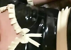 cock play with my beautiful Latex Sissy
