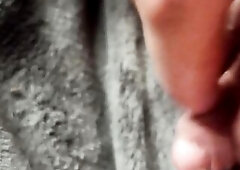 Gorgeous slow masturbation of FTM's large pumped love button