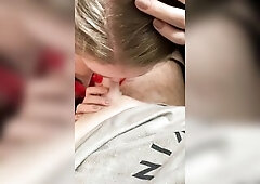I try on some recent hawt underware to give him a glamorous sloppy oral sex