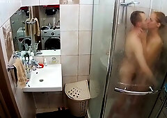 Hot skinny wife fucked hard in the shower