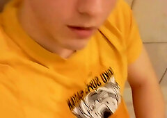 Uber-cute dude urinates in his face and jizzes