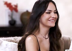 See this lesbo brunettes Little Puck and Aviana Violet giving a kiss every other on the daybed passionately