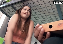 Spanish beauty Ginebra Bellucci takes Darrell Deeps deep while riding and gagging in a hostel