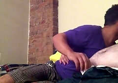 Gay bhm, bed, gay blowjob cum in mouth